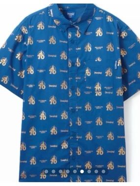 Disneyland 70th Anniversary “Celebrate Happy” Blue Shirt Men’s XL NWT